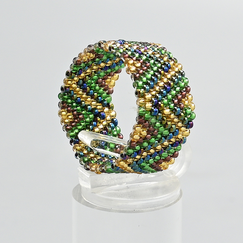 ANELLI IN MICROPERLINE GIAPPONESI METZUNO 15/0 , 10 ROW GRANDE , ZIG ZAG (3 MISURE FISSE NON REGOLABILI FEMMINILI) - Image 2