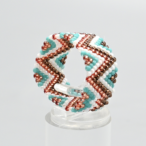 ANELLI IN MICROPERLINE GIAPPONESI METZUNO 15/0 , 10 ROW GRANDE , ZIG ZAG (3 MISURE FISSE NON REGOLABILI FEMMINILI) - Image 3