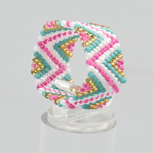 ANELLI IN MICROPERLINE GIAPPONESI METZUNO 15/0 , 10 ROW GRANDE , ZIG ZAG (3 MISURE FISSE NON REGOLABILI FEMMINILI) - Image 5