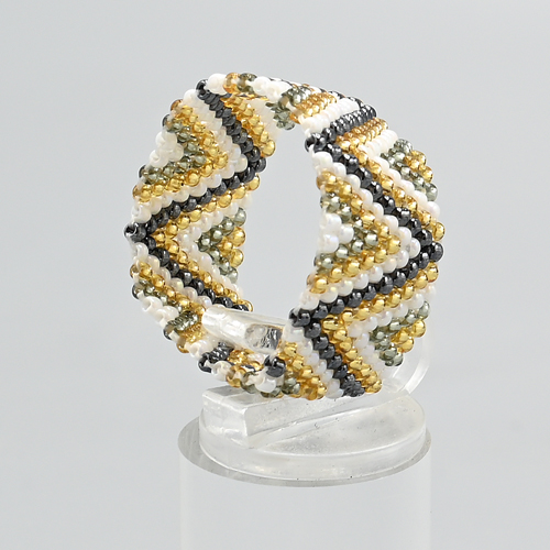 ANELLI IN MICROPERLINE GIAPPONESI METZUNO 15/0 , 10 ROW GRANDE , ZIG ZAG (3 MISURE FISSE NON REGOLABILI FEMMINILI) - Image 6