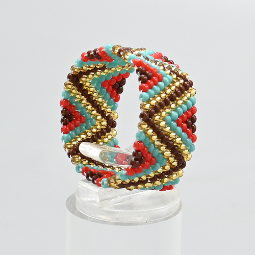 ANELLI IN MICROPERLINE GIAPPONESI METZUNO 15/0 , 10 ROW GRANDE , ZIG ZAG (3 MISURE FISSE NON REGOLABILI FEMMINILI) - Image 7