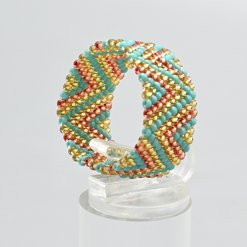 ANELLI IN MICROPERLINE GIAPPONESI METZUNO 15/0 , 10 ROW GRANDE , ZIG ZAG (3 MISURE FISSE NON REGOLABILI FEMMINILI) - Image 8