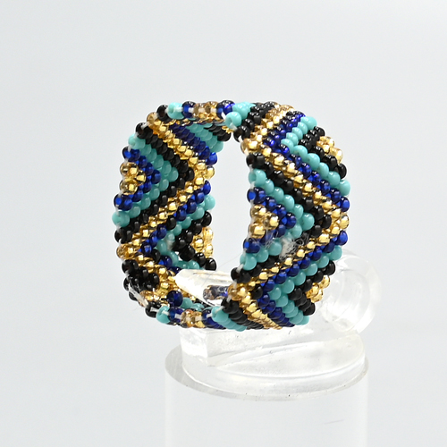 ANELLI IN MICROPERLINE GIAPPONESI METZUNO 15/0 , 10 ROW GRANDE , ZIG ZAG (3 MISURE FISSE NON REGOLABILI FEMMINILI) - Image 9