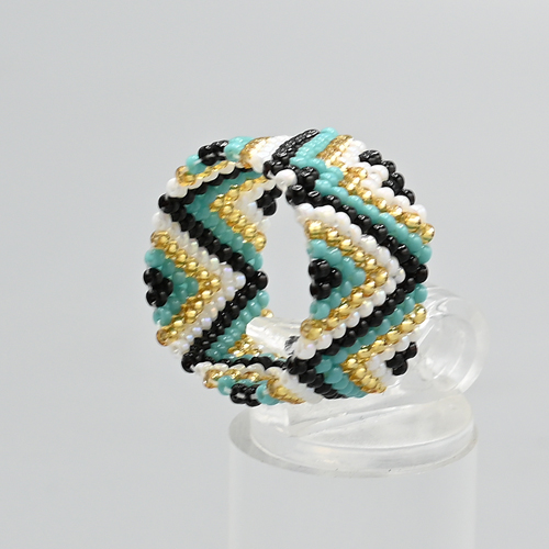 ANELLI IN MICROPERLINE GIAPPONESI METZUNO 15/0 , 10 ROW GRANDE , ZIG ZAG (3 MISURE FISSE NON REGOLABILI FEMMINILI) - Image 10