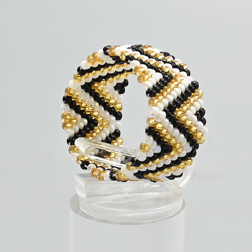 ANELLI IN MICROPERLINE GIAPPONESI METZUNO 15/0 , 10 ROW GRANDE , ZIG ZAG (3 MISURE FISSE NON REGOLABILI FEMMINILI) - Image 11