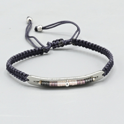 BRACCIALI MIYUKI SINGLE STRIPE SILVER PLATED
