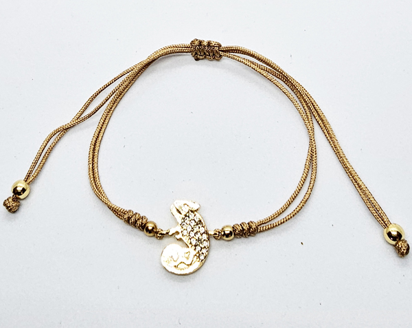 BRACCIALE STRING CON ZIRCONI SU METALLO GOLD PLATED CON IGUANA - Image 2