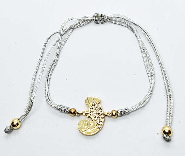 BRACCIALE STRING CON ZIRCONI SU METALLO GOLD PLATED CON IGUANA - Image 3