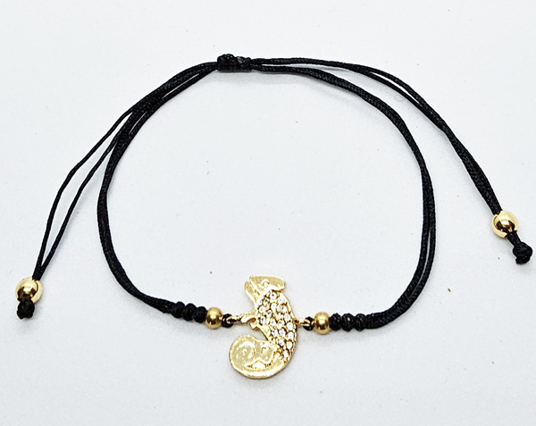 BRACCIALE STRING CON ZIRCONI SU METALLO GOLD PLATED CON IGUANA - Image 4