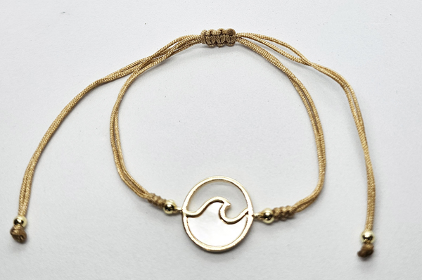 BRACCIALI STRING ONDA NEL CERCHIO SU METALLO GOLD PLATED - Image 2