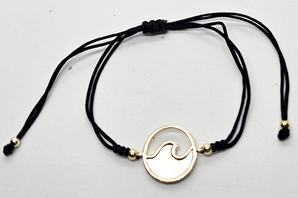 BRACCIALI STRING ONDA NEL CERCHIO SU METALLO GOLD PLATED - Image 4